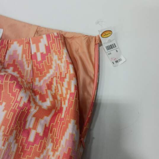 Talbots Orange And Pink Side Zip Skirt Size 8 NWT image number 5