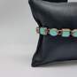 Turquoise Inlay Oval Square Link 8" Bracelet 34.0g image number 4