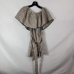 Trina Turk Women Grey/Whte Stripe Dress Sz S