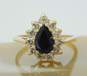 14K Yellow Gold Sapphire & Cubic Zirconia Ring 4.4g image number 1