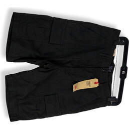 NWT Mens Black Flat Front Flap Pockets Outdoor Carrier Cargo Shorts Size 30