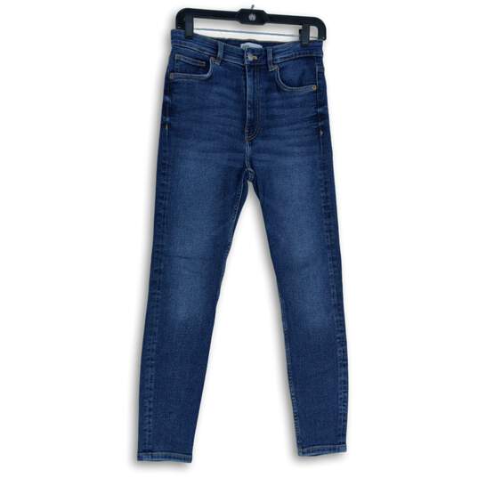 Zara Womens Blue Denim Medium Wash 5-Pocket Design Skinny Leg Jeans Size 6 image number 1