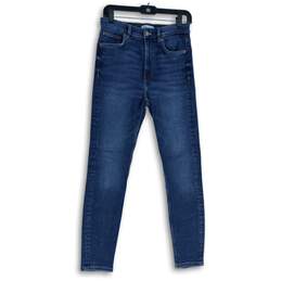 Zara Womens Blue Denim Medium Wash 5-Pocket Design Skinny Leg Jeans Size 6