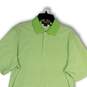 Mens Green Striped Spread Collar Short Sleeve Button Front Polo Shirt Sz L image number 3