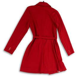 NWT Womens Red Notch Collar Long Sleeve Tie Waist Blazer Dress Size M alternative image