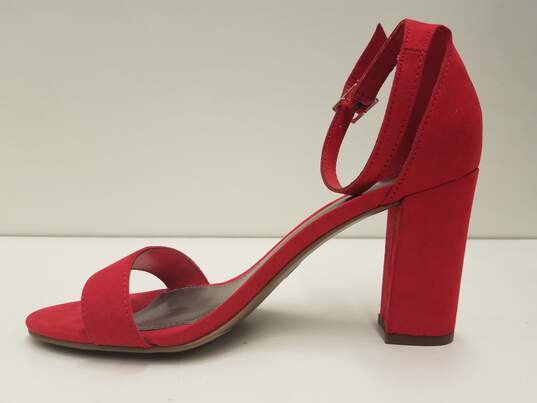 Worthington Beckwith Red Velvet Strappy Heel Sandals Women's Size 8 image number 6