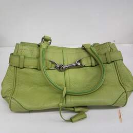 Coach Lime Green Leather Shoulder Bag