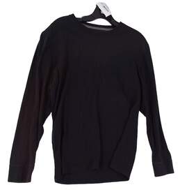 Mens Black Long Sleeve Crew Neck Casual Pullover T-Shirt Size Small