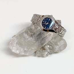 Designer Bulova Silver-Tone Stainless Steel Round Quartz Analog Wristwatch