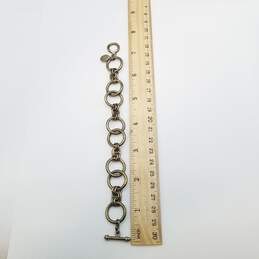 Vintage Sterling Silver Circular Link 7 1/2in Toggle Bracelet 29.1g alternative image