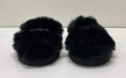 Michael Kors Tula Black Fur Slides Sandals Size 8