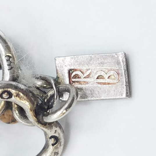 R.B Sterling Silver Multi Semi Like 7 Inch Bracelet 11.7g image number 5