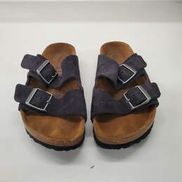 Birkenstock Arizona Black Suede Slide Sandals Size 5 Men's / 7 Women's