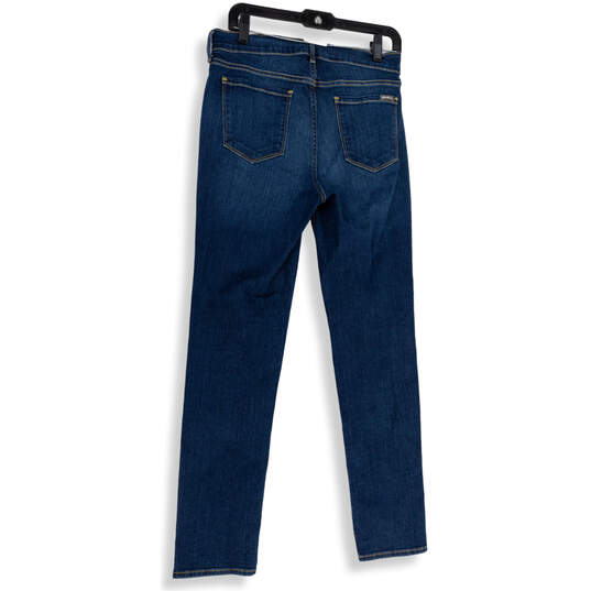 Womens Blue Denim Dark Wash Stretch Pockets Skinny Leg Jeans Size 8 image number 2