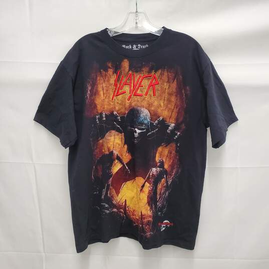 Slayer Rock & Death Black Logo 100% Cotton T-Shirt Size L image number 1
