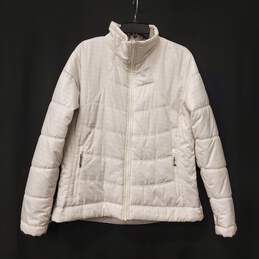 Columbia Women White Grid Print Puffer Jacket XL