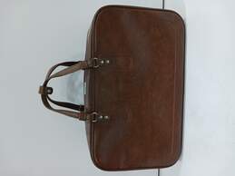 Vintage Brown Leather Suitcase alternative image
