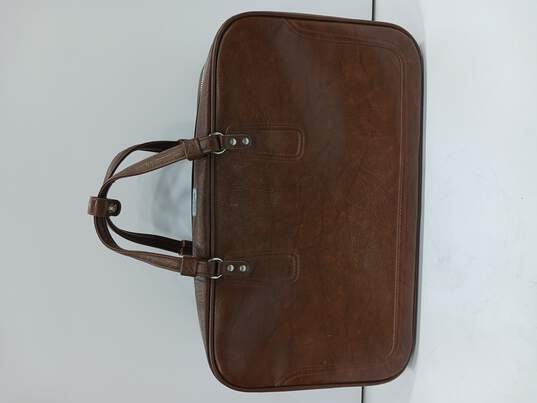 Vintage Brown Leather Suitcase image number 2
