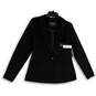 NWT Womens Black Long Sleeve Collared Pockets One Button Blazer Size Small image number 3