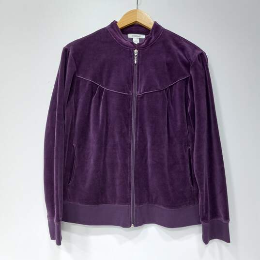 Women's Purple Zip Up Jacket Size M image number 1