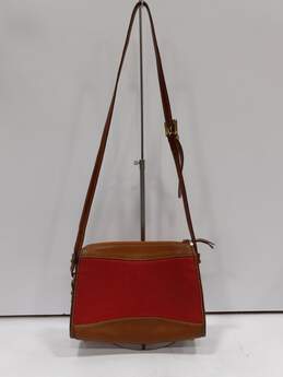 Dooney & Bourke Red/Brown Pebble Leather Crossbody Bag alternative image