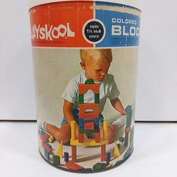 3.5lb Bundle of Assorted Vintage PlaySkool Wooden Colored Blocks IOB alternative image