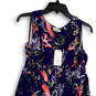 NWT Womens Blue Real Tree Print Sleeveless V-Neck Front Zip A-Line Dress XL image number 3