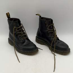 Dr. Martens Womens Luana Black Leather Oil Resistant Ankle Combat Boots Size 8