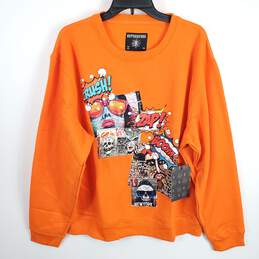 Rutherford Men Orange Graphic Sweatshirt XL NWT