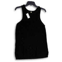 NWT Womens Black Knitted Round Neck Pullover Tank Top Size Large alternative image