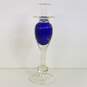 Murano Candle Stick / Blown Art Glass / Cobalt Blue w/ Gold Accents image number 3