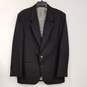 Mens Black Wool Collared Long Sleeve Single Breasted Blazer Jacket Size 42L image number 1