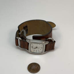 Designer Fossil Silver-Tone Adjustable Leather Strap Analog Wristwatch alternative image