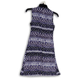NWT Womens Blue White Sleeveless V-Neck Modern Fit & Flare Dress Size XS alternative image
