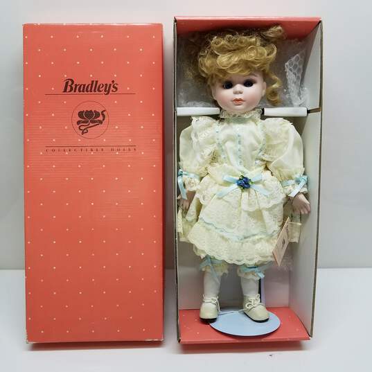 Vintage Bradley's Collectible Dolls Jessica Porcelain Doll with Box image number 2