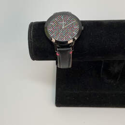 Designer Fossil BQ-3151 Polka Dot Black Dial Leather Band Analog Wristwatch