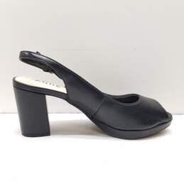 Anne Klein Akmara Black Slingback Peep Toe Heels Women's Size 7.5