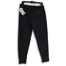 NWT Womens Black Drawstring Slash Pocket Zip Ankle Jogger Pants Size M alternative image
