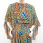 Multicolor Paisley Sleeveless Chiffon Cape Dress image number 5