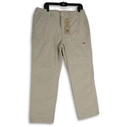 NWT Womens Khaki Slash Pocket Flat Front Utility Chino Pants Size 31
