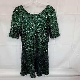 Wm French Connection Green Sequence Skating Party Dress Sz 8