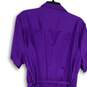 Apt.9 Womens Purple Spread Collar Short Sleeve Belted Shirt Dress Size 3X image number 4
