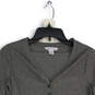 Womens Gray Henley Neck Long Sleeve Pullover T-Shirt Size Small image number 3