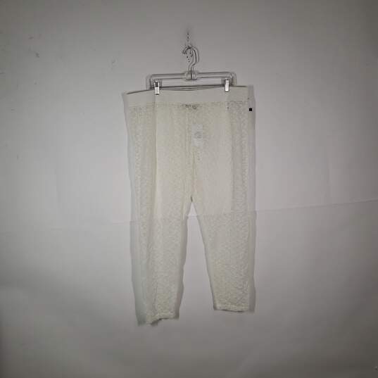 NWT Womens Lace Elastic Waist Skinny Leg Pull-On Ankle Leggings Size 2XP image number 1