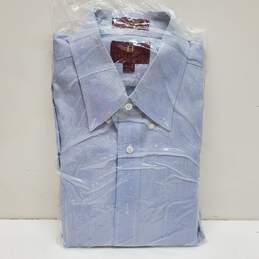 Vintage Nordstrom Classic Pinpoint Cotton LS Blue Shirt Men's 32