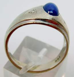 Vintage 14K White Gold Star Sapphire & Diamond Accent Ring 5.8g alternative image