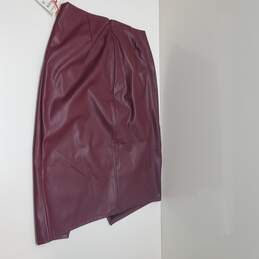 Wm Open Edit Leather Maroon Burgundy Skirt Wrap Knot-Style Slit Sz XL alternative image