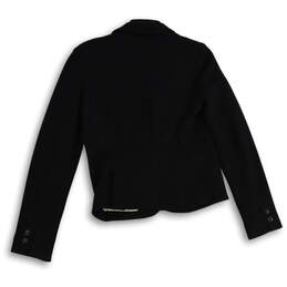 NWT womens Black Notch Lapel Single Breasted One Button Blazer Size 6 alternative image