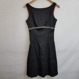 Trina Turk women's black mini evening dress with rhinestone trim