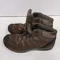 Mens Brown Leather Lace Up Round Toe Ankle Activewear Hiking Boots Size 13 image number 3